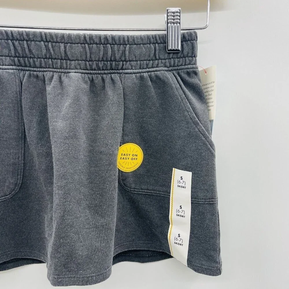 Cat & Jack Youth Girls Size Small 6/7‎ French Terry Skort in Charcoal Gray 403